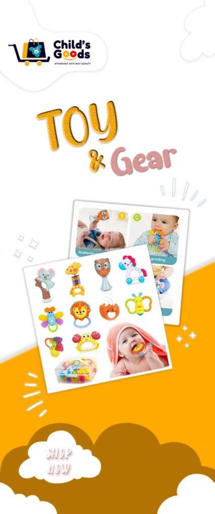 Kids are love to play toys and gear