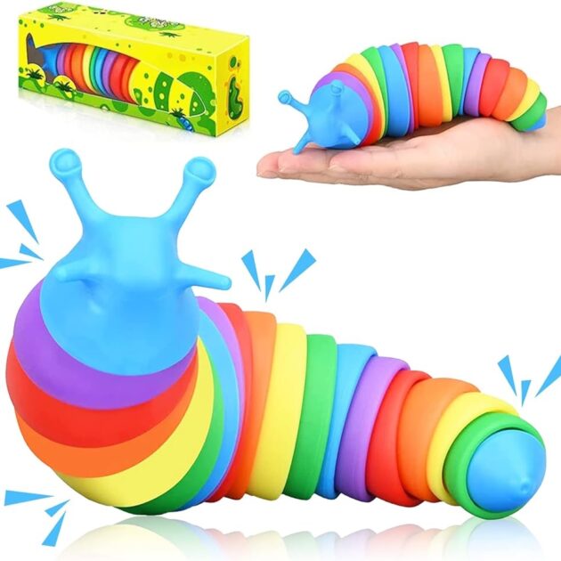 Rainbow Caterpillar Shape Fidget Slug