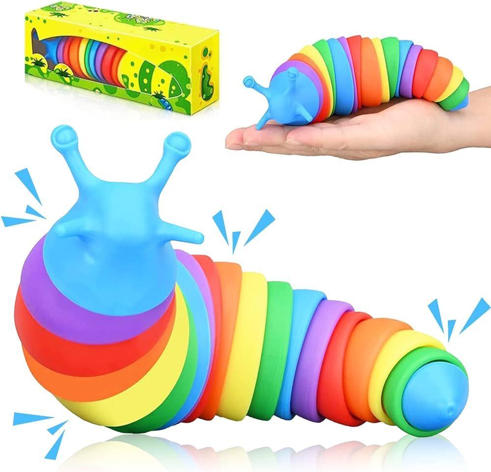Rainbow Caterpillar Shape Fidget Slug